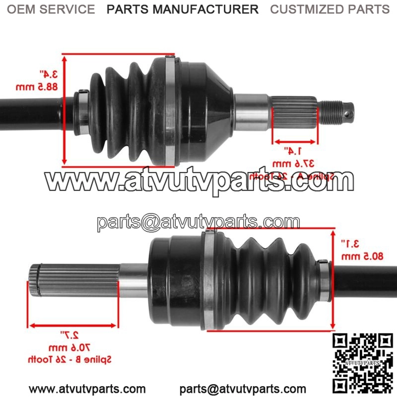 Front Left CV Axle For Kawasaki Teryx4 750 KRT750 4x4 Realtree 2012-2013 - Image 3