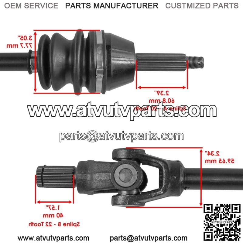 Front Left And Right CV Axles For Polaris Ranger 500 2x4 4x4 6X6 2000-2005 - Image 3