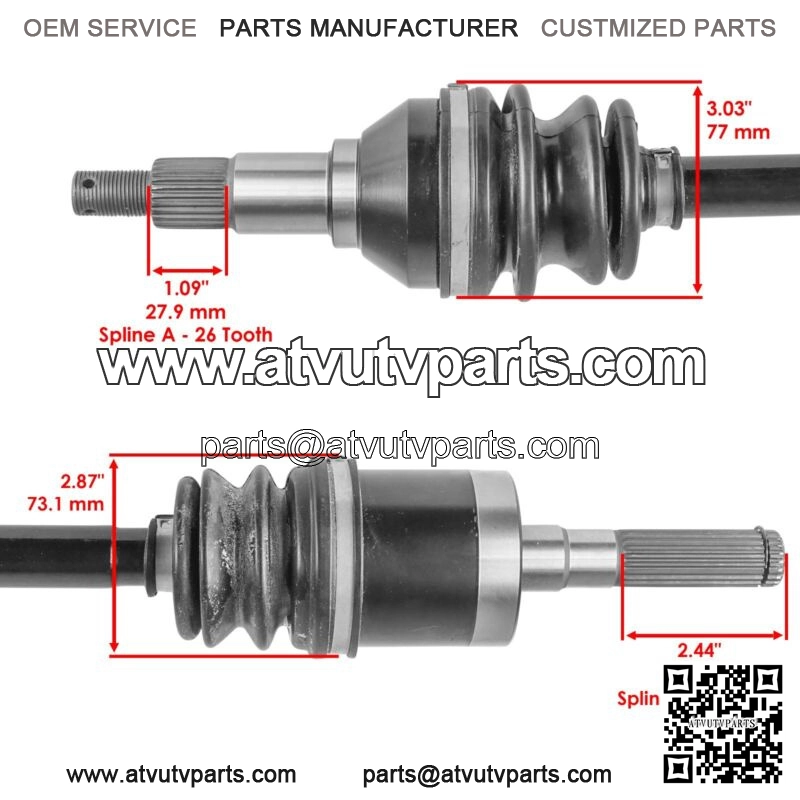 Front Right Complete CV Joint Axle for Can-Am Commander 1000 4X4 2011 2012 - Image 3