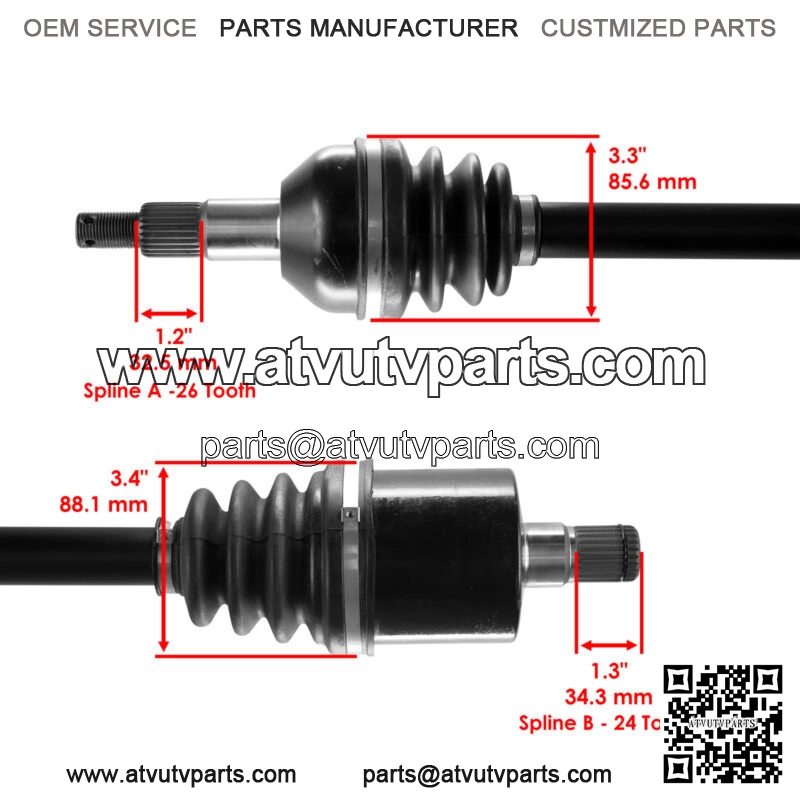Rear Left Complete CV Joint Axle for Can-Am Commander 1000 4X4 2013-2015 - Image 3