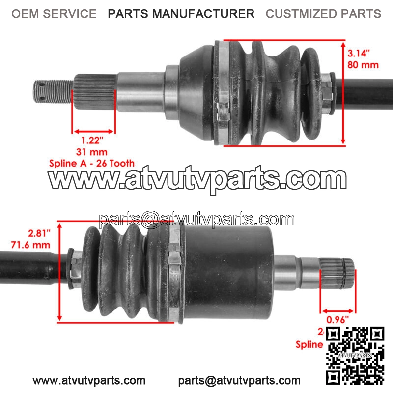 Front Left Complete CV Joint Axle for Canam 705401115, 705401943 - Image 3