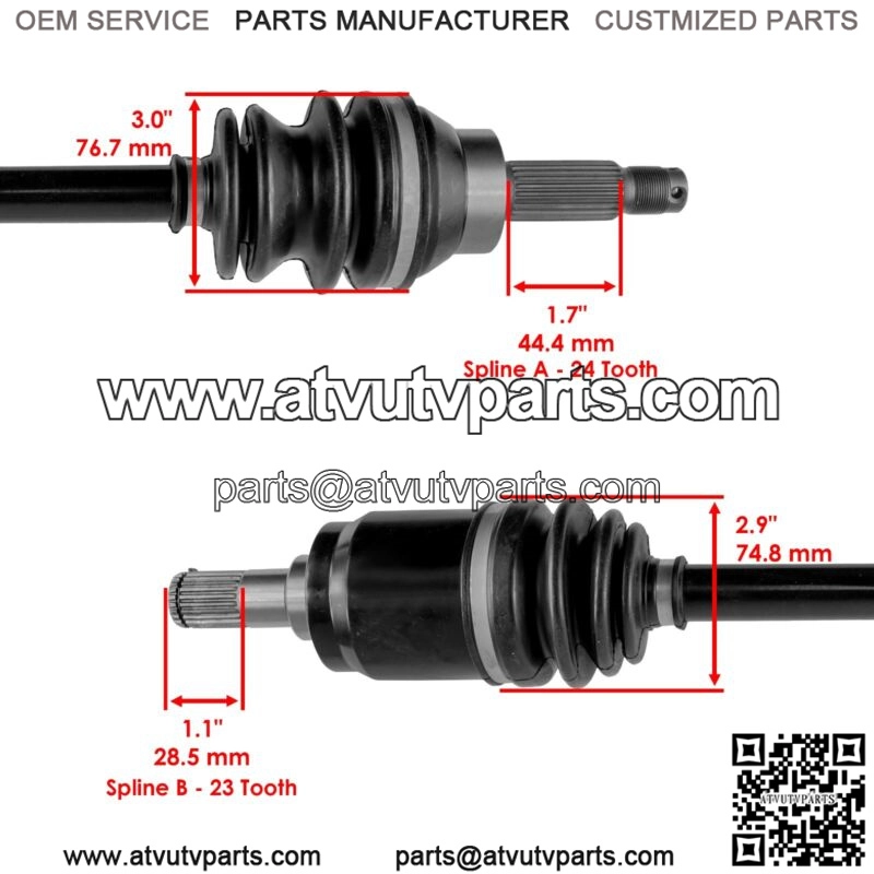 Front Left and Right CV Joint Axle Shaft fits Honda Pioneer 700 SXS700 2014-2022 - Image 5