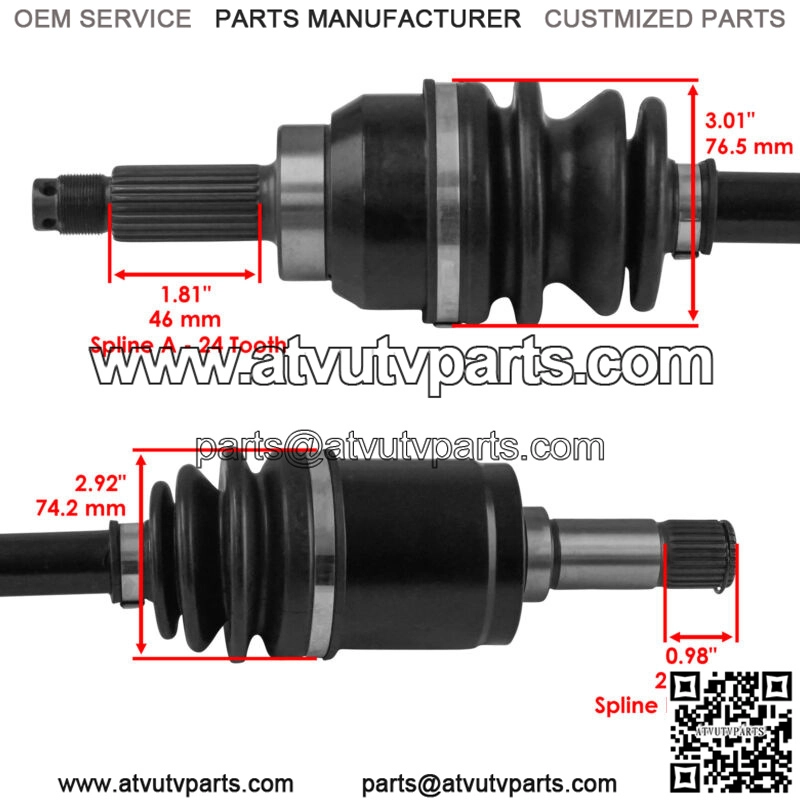 Front Left & Right Axles for Honda Pioneer 500 44350-HL5-A41 / 44250-HL5-A41 - Image 5