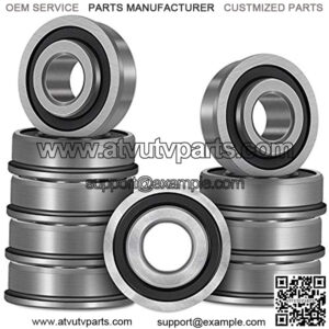 10 Pack Flanged Ball Bearing ID 1/2" x OD 1-1/8" For Lawn Mower, Wheelbarrows, Carts & Hand Trucks Wheel Hub, Replacement for Honda, MTD, 12118 ?? 324
