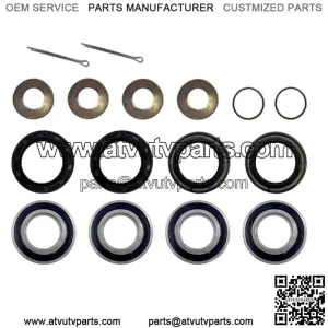 Front Wheel Bearing Seal Kit Compatible with Suzuki Vinson 500 King Quad 250 300 400 Quadrunner 250 500 Eiger 400 LT-F500F LT-A500F LT-F400 LT-F400F LT-4WD LTF-250 LT-F250F LTF300F LTF400F