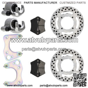 Front Brake Rotor Caliper Pad Set for Polaris Ranger 400 1911373 1911374