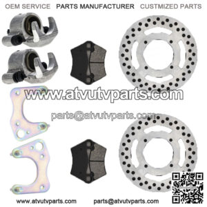Front Brake Rotor Caliper Pad Set for Polaris Ranger 425 1910784 1910785
