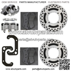 Front Brake Rotor Caliper Pad Set for Polaris Ranger EV 1911284 5244314