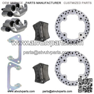 Front Brake Rotor Caliper Pad Set for Polaris RZR 570 800 1912274 1912275