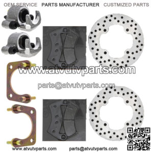 Rear Brake Rotor Caliper Pad Set for Polaris Ranger EV 1911374 1912137