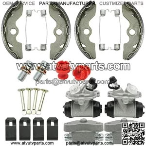 Front Brake Wheel Cylinders & Adjusters & Shoes Kit for Honda FourTrax Recon 250 TRX250 1997-2020 (Left&Right) TRX250TE/TRX250TM 45340-HB3-003 45370-HM8-B41 45350-HM8-B41