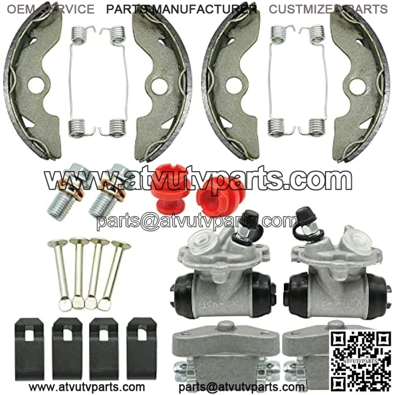 Front Brake Wheel Cylinders & Adjusters & Shoes Kit for Honda FourTrax Recon 250 TRX250 1997-2020 (Left&Right) TRX250TE/TRX250TM 45340-HB3-003 45370-HM8-B41 45350-HM8-B41