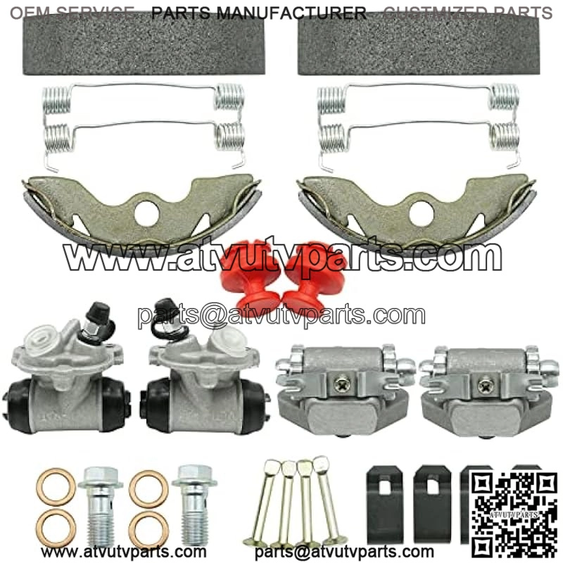 Front Brake Wheel Cylinders & Adjusters & Shoes Kit for Honda FourTrax Recon 250 TRX250 1997-2020 (Left&Right) TRX250TE/TRX250TM 45340-HB3-003 45370-HM8-B41 45350-HM8-B41 - Image 2