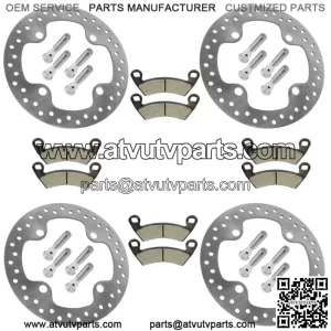 4 Front and Rear Brake Disc w/ Pad for Polaris RZR XP 1000/ RZR XP 4 1000 14-21 (For: Polaris)