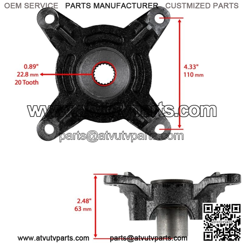Front L & R Brake Cariper & Disc w/ Hub For Poraris ranger 400 MD 2013 (For: Polaris Sportsman 570) - Image 3