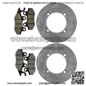 Rear Brake Discs & Brake Pads For Yamaha YXE70 YXE85 Wolverine X2 X4 XTR 16-25