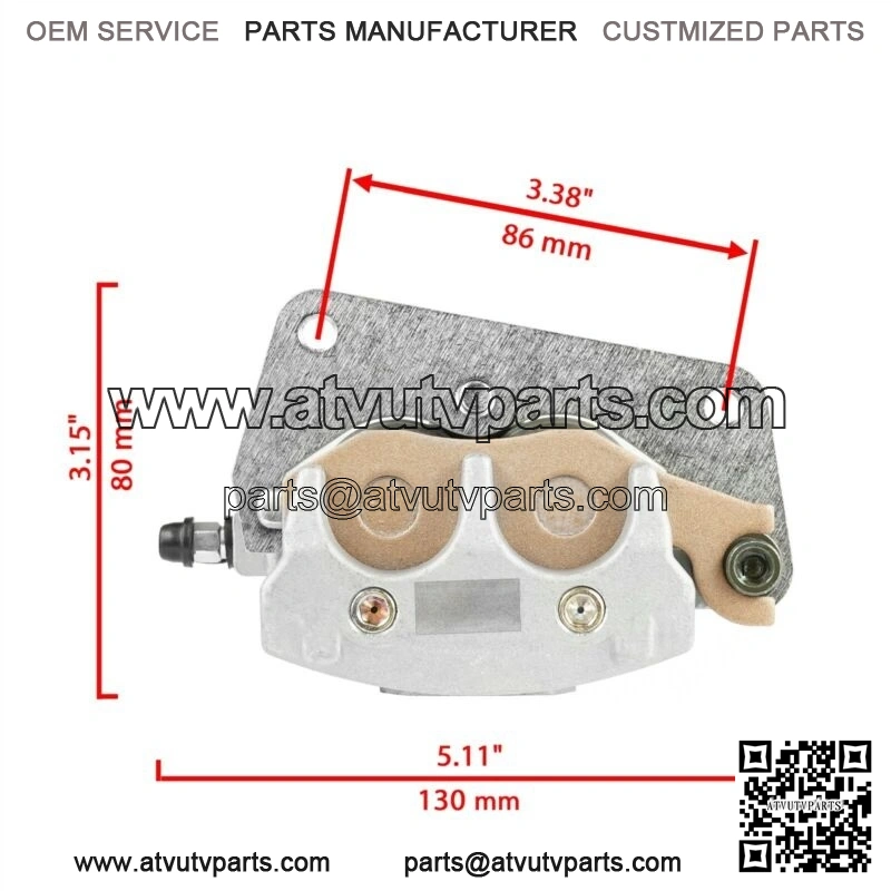 Front Left Right Brake Caliper w/ Pad for Yamaha YFZ 450 YFZ450R YFZ450X 2004-25 - Image 2
