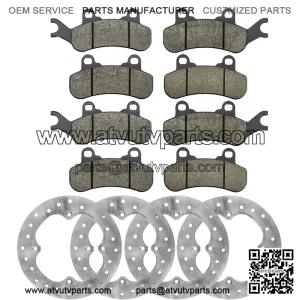 Can-Am Maverick/Max X3 2017 Front & Rear Brake Rotors w/Brake Pads