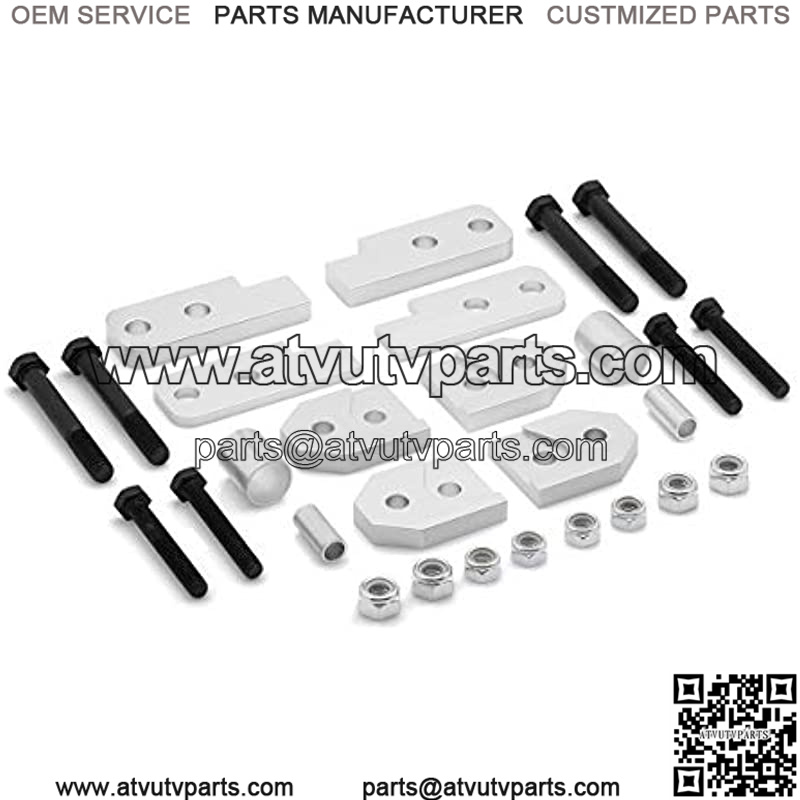 Fits Yamaha 2" Front + Rear Lift Kit 450 + 660 + 700 ATV Full Suspension Lift (Silver) T6 Billet