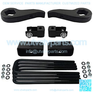 American Automotive - Silverado Sierra 2500HD 3500HD Adjustable 1" - 3" Front Lift Forged Steel Torsion Keys & 2" Rear Lift Kit + Shock Extenders 4WD 4x4 8-Lug