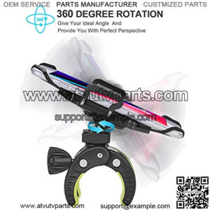 Bike Phone Mount Holder Motorcycle Cell Phone Mount,Universal Bicycle Handlebar with Rotation Adjustable Cycling Clamp Scooter Phone Clip for iPhone 12,11,X,8,Galaxy S9, S10