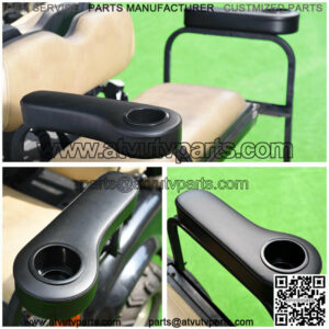 Universal Rear Seat Arm Rest Cup Holder Black for EZGO Club Car Yamaha Golf Cart