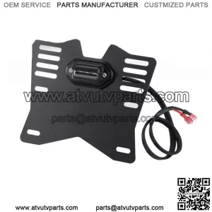 UTV ATV License Plate Holder Led Light Bracket for Polaris Ranger RZR Can-Am X3