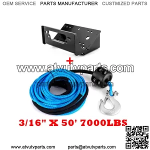 For Kawasaki Teryx/4 750 800 Winch Mounting Bracket+Synthetic Winch Rope (For: More than one vehicle)