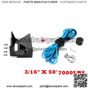 For Kawasaki Teryx/4 750 800 Winch Mounting Bracket+Synthetic Winch Rope (For: More than one vehicle)