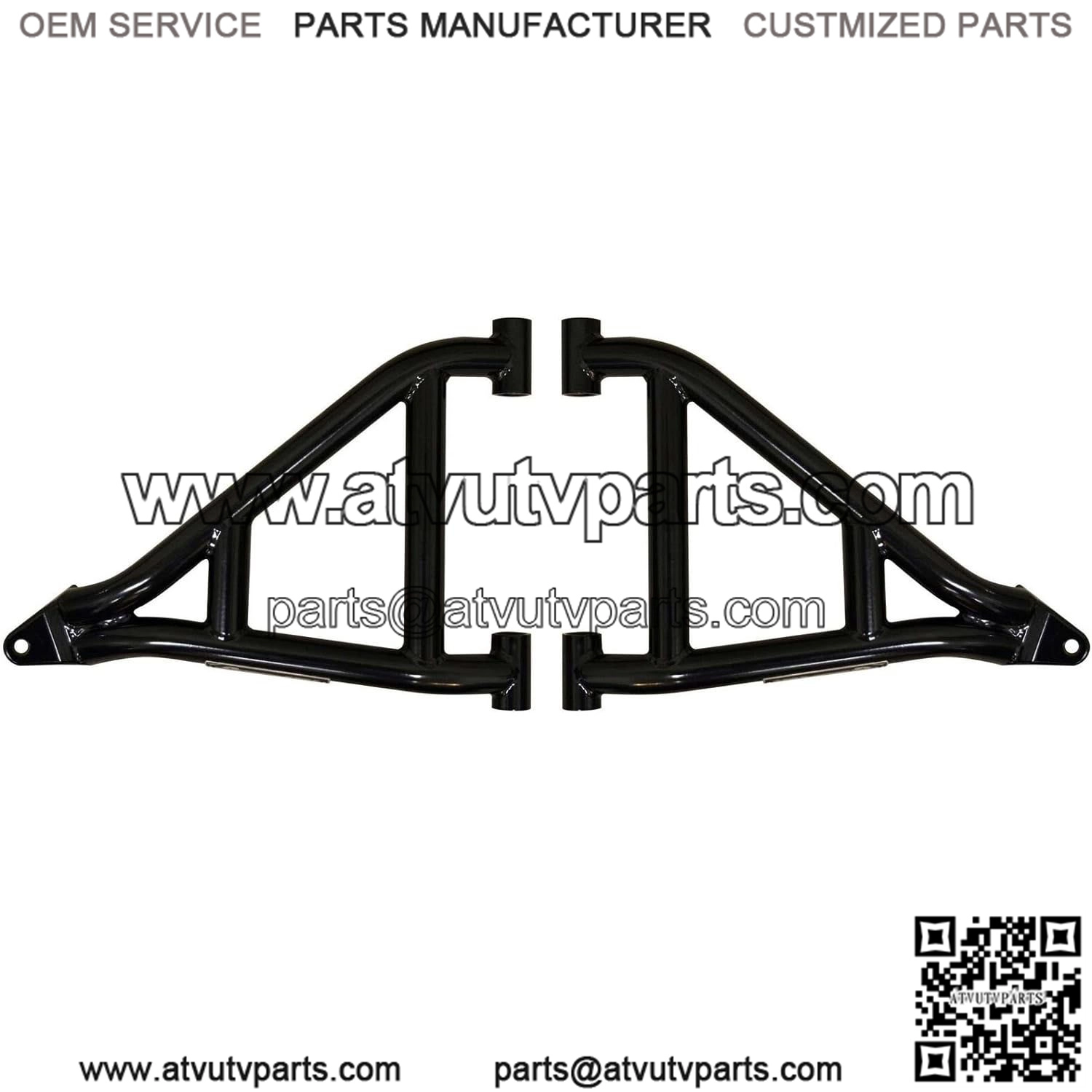 High Clearance Front A-Arms for 2015-2021 Polaris Ranger Midsize 570 / Crew - 1.5'' Forward Offset - Black