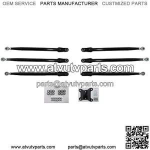Heavy Duty Round Tube Rear Radius Arms/Rods for Can-Am Maverick X3 64" Turbo/X RC/X MR/X DS/MAX (See Fitment Below) - Complete 6 Rod Kit - Black