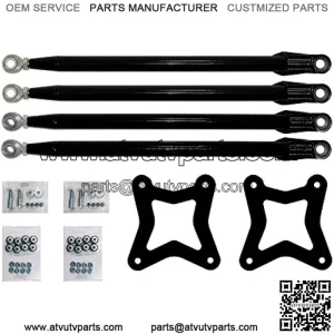 Heavy Duty Round Tubed Rear Radius Arms/Rods for 2014+ Polaris RZR XP 1000 / XP 4 1000 - Black | Will Not Fit With Polaris Rear Bumpers