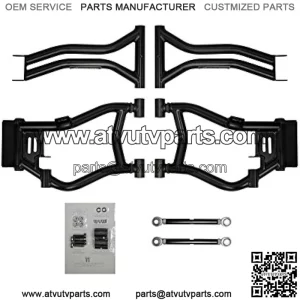 Rear Arched Rear 1.5" Offset A-Arms for Polaris RZR 800 4/800 S (2009-2014) - Black