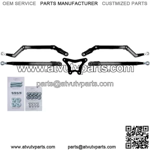 High Clearance Boxed Rear Radius Arms/Rods for Polaris RZR XP 900 / XP 4 900 (2011-2014) - Black