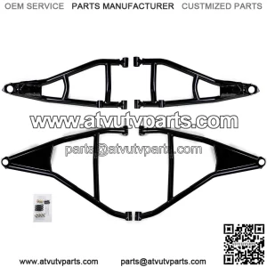 72" Wide Red Front A-Arms for 2017+ Can-Am Maverick X3 (see fitment) | 2.25x Stronger Than Stock | 1.5" Ground Clearance | Includes Heavy-Duty Preinstalled Ball Joints!