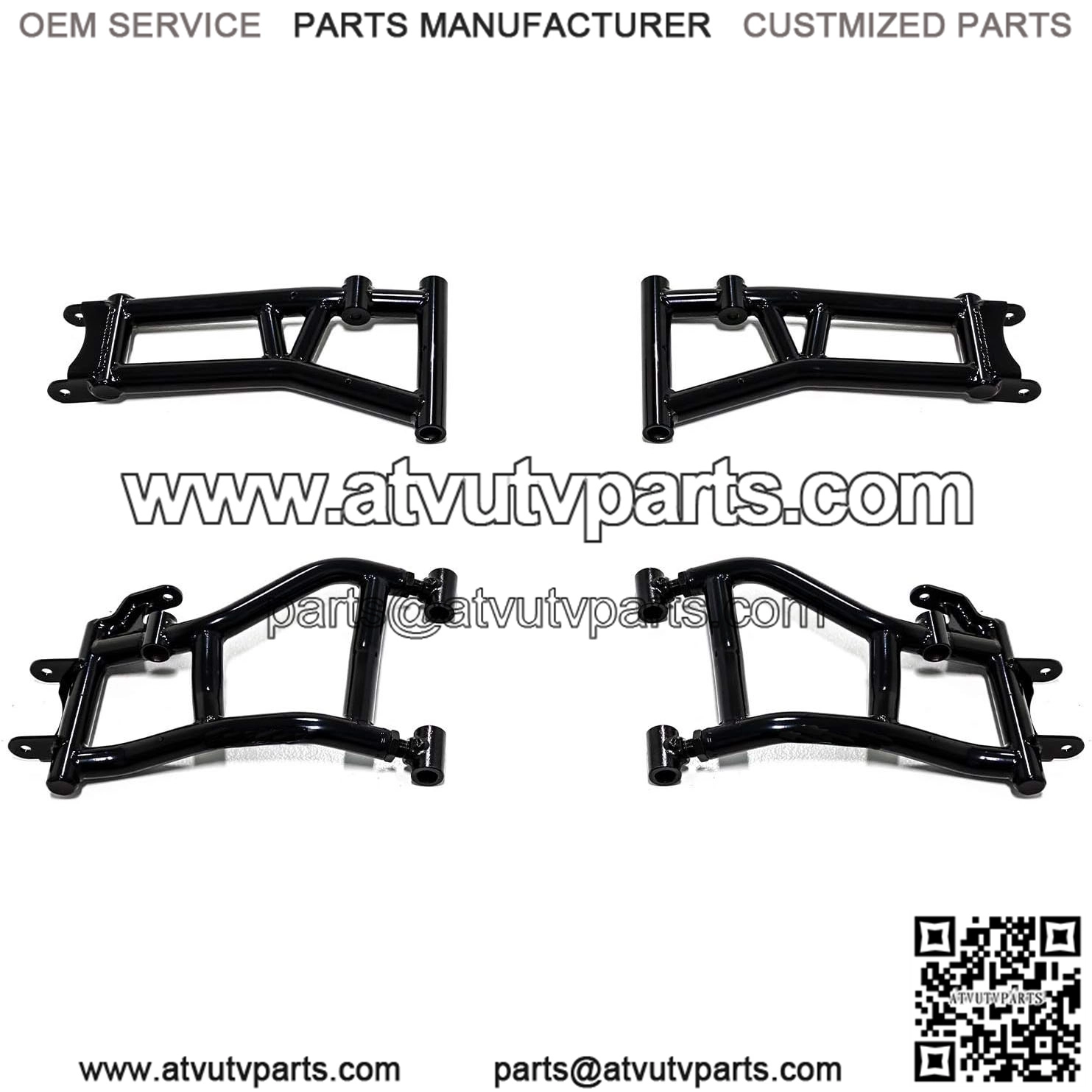 Heavy Duty High Clearance 1.5" Rear Offset A-Arms for CFMOTO UForce 1000 (2019-2021) - Gloss Black