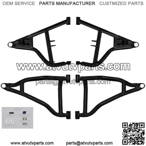 1.5" Front A-Arms for Polaris RZR S 1000 / S4 1000 (2017-2020) | Black | Fits up to 30" Tires | 1.25 Tubing 25% larger Than Stock | Includes Standard Duty Preinstalled Ball Joints