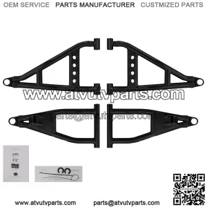 Heavy Duty High Clearance 1.5" Forward Offset A-Arms/Control Arm for Polaris Ranger Full Size XP 570 PRO-FIT Cab/Crew (2015-2016) - Black - Room for Larger Tires