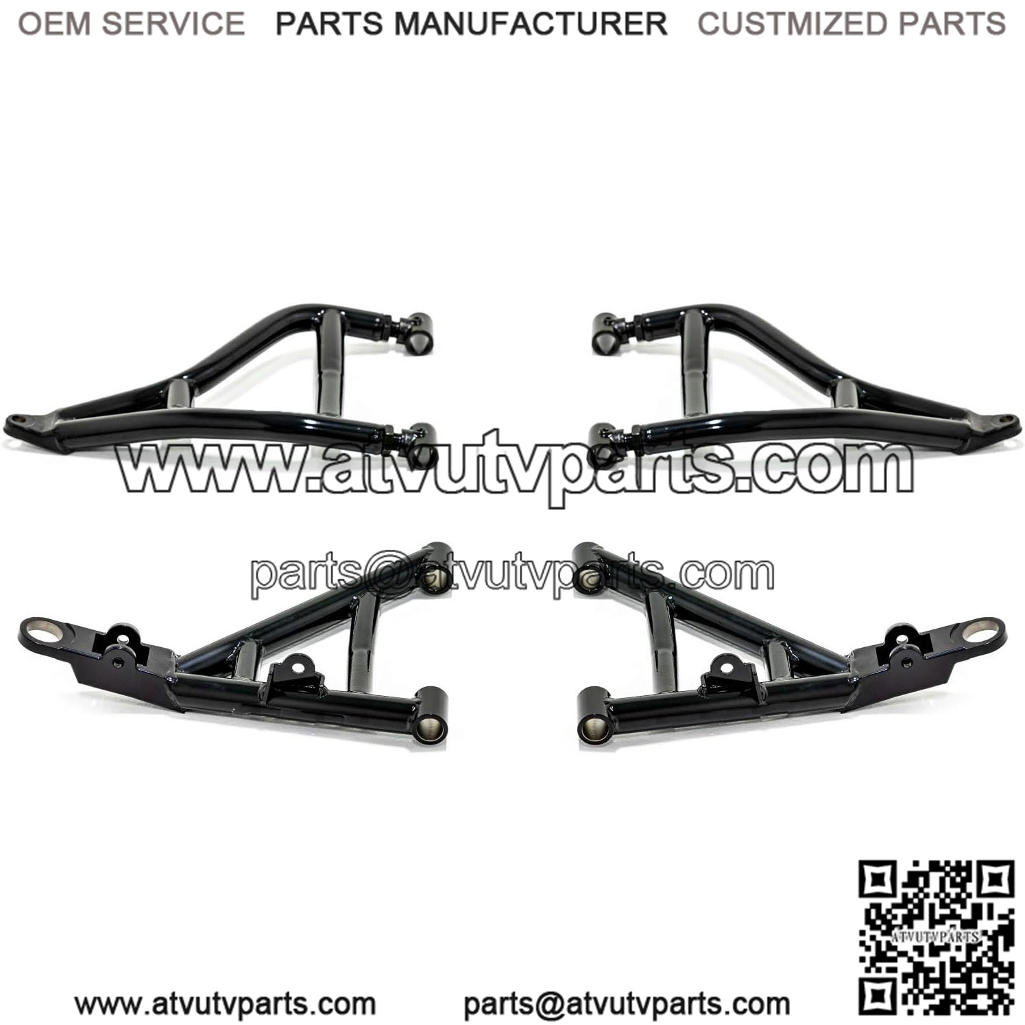 High Clearance 1.5" Forward Offset A-Arms for Yamaha Wolverine X2 (2019) - Black