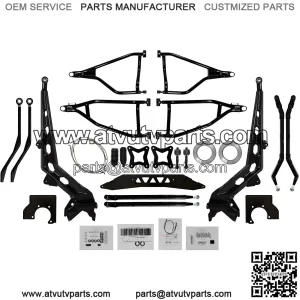 7-10" Heavy Duty Lift Kit for Polaris RZR XP 1000/4 1000 (2014+) - Red - Complete Kit with New X300 Axles, A Arms, Tie Rod Kit, Trailing Arms, Brake Lines, and More