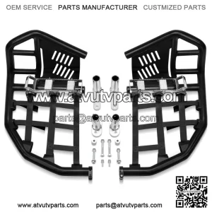 For Yamaha YFZ 450 Nerf Bars Pro Peg Heel Guard Black Bars With Black Nets
