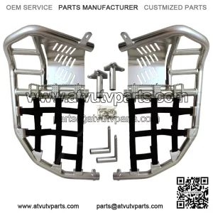 Yamaha YFZ 450  Nerf Bars  Pro Peg Heel Guard  Alba Racing  Silver Black 199T7SB