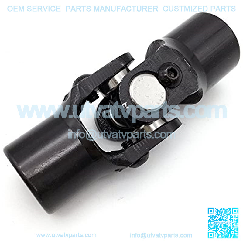 3/4" Round x 3/4" Round Black Single Steering Shaft Universal U Joint Maximum Working Angle 35?? Degree, Total Length 96mm (3-3/4")
