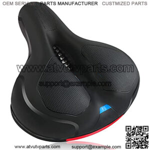 able Bike Seat- Wide Bicycle Saddle Replacement Memory Foam Padded Soft Bike Cushion with Dual Shock Absorbing Rubber Balls Universal Fit Waterproof Bicycle Seat for Indoor/Outdoor Bikes