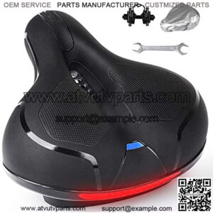 Bike Seat Memory Foam Waterproof Bike Cushion with Dual Shock Absorbing Balls Bicycle Seat with Reflective Tape Universal Fit for Exercise and Outdoors