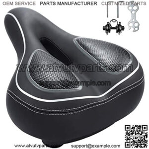 Wide Bike Seat, Beach Cruiser Seat able Bike Seats for Men Women-Dual Shock Absorbing Soft Memory Foam Bicycle Seat, Universal Replacement Bike Saddle for Indoor and Outdoor Bikes