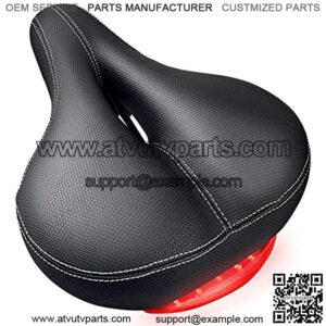 Bike Seat, Bicycle Seat for Women Man , Soft Memory Cotton Filled Bicycle Saddle, Tail Lights, Waterproof, Dual Spring Suspension, Shock Absorbing, Suitable for Most Bicycle