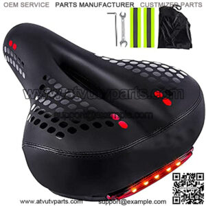 Bike Seat, able Bike Saddle for Women Men with Double Shock Absorbing Spring, Bicycle Cushion Memory Foam Waterproof Leather for Stationary/Exercise/Indoor/Mountain/Road Bikes