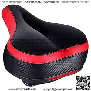 Bicycle Saddle, The Most able Leather Bicycle Seat, Bicycle seat Double Shock Absorption Memory Foam (Red)