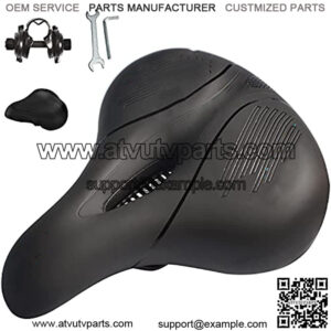 table Bike Seat Cushion for Men and Women, Wide Memory Foam Bicycle Saddle, Dual Shock Absorbing Bike Seat, Universal Fit for Mountain Bike, Indoor Outdoor Bike with Bike Seat Cover